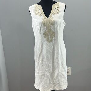 Eliza J embroidered linen dress